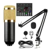 Microphones Condenser Microphone Kit BM800 Microphone Kit with Live Sound Card Adjustable Mic Suspension Scissor Arm Metal Shock Mount