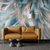 Wallpapers Milofi 3D muurschildering Wallpaper Noordse kleine frisse eenvoudige veren achtergrondmuur