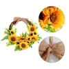 Fleurs décoratives semi-cercle couronne de tournesol Festival Decoration Porte de porte suspendue Garland artificiel 30 cm pour l'extérieur