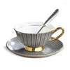 Tasses European Retro Bone China Coffee Mug and Saucer Set Creative English Ceramic Afternoon Tup Cup Cups Cl82108 CRÉATIVE