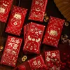 Enveloppe-cadeau 6pcs 2024 Année des paquets de dragon rouges enveloppes chinoises Bénédiction de l'argent