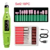 18 PCS Electric Nail Drill Machine Set Grinding Equipment Mill pour la manucure Machine Pédicure Strong Nail Polishing Tool Nail