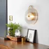 Vägglampa nordisk modern minimalistisk G4 LED -ljus kreativ personlighet glas vardagsrum rund sovrum gång modell hus