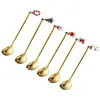 Coffee Scoops 6 PCS Honey Christmas Spoon Metal Metor Sacons Sacs Couvoirs Sacs en acier inoxydable Scoop