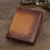 Wallets Genuine Leather Men Short Wallet Zipper Hasp Money Clip Bifold Coin Purse For Male Holder Clutch Cash Bags JYY922