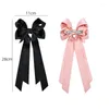 Hårtillbehör 20 datorer/parti 4.3 "Twisted Ribbon Bow Clips Women Girls Long Streamer Hairpins Kids