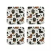 Tafelmatten Teckshund Honden Cartoons Cute Coasters Coffee Leather Placemats Cup Accessoires Pads voor thuiskeuken Dining Bar