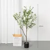 Flores decorativas Planta artificial Olive Tree em vaso em casa Piso interior piso interior grande janela verde shopping Decoração de árvores falsas