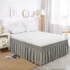 Bed Skirt 1PC White BedSkirt Elastic Band Wrap Around Home El BedCover Without Surface Couvre Lit Protector