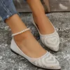 Casual schoenen dames 2024 slip-on flats mode snaar beanie flat sexy puntige teen teen lage heelzapatos mujer