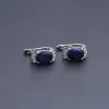 Orecchini Gallet Gem Nuovi orecchini classici blu naturali ovali da 2,02ct Ovali Natural Blu Classic Orecchini 925 Orecchini per borchie in argento sterling per donne