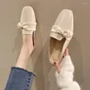 Casual Shoes Women's Solid Color Elegant Flats Bowknot Design Lätt mjuk sula Stängd tåklänning