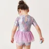 Swimwear Julysand Girl Swimsuit Highdal One Piece Swimsui Kids Krachtige zeemeermin mesh rok ruches huidverzorgingspak voor peutermeisjes