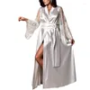 Home Clothing Women Deep V-decking Maxi Long Nightdress Otwórz przednie Faux Silk Floral Lace Shop