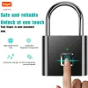 Lås USB -uppladdningsbar dörr Smart lås Fingeravtryck Hänglås Fingeravtryck/App Unlock Zinc Alloy Metal High Identifiera säkerhetslås Candado