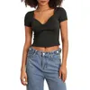 Damestanks dames s y2k lange mouw crop top slank fit t shirt crew nek strakke basist-shirt blouse tee tops shirts esthetische streetwear