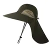 Summer Sun Hats UV Protection Outdoor Hunting Fishing Cap for Men Women Camping Visor Bucket Hat With Neck Flap Fisherman Hat 240327