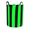 Sac à linge Colorful Black and Green Stripe panier pliable géométrique géométrique Vêtements de jouets Hamper Storage Bin For Kids Nursery