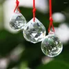 Decorative Figurines Crystal Faceted Smooth Balls With Red Strand Lamp Sun Catcher Fengshui Ball Prisms For Home Wedding Party Decoration