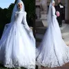 Robes à manches longues robe de mariée de hijab musulman lacet up back ar à la main applique islamique dubai vestidos de novia 2023