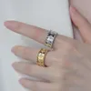 Hochversion vier Blattklee Kaleidoskop -Ring für Frauen mit Roségold, breite schmale Version, eine Reihe von Diamond Full Sky Star Ringen