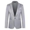 Costumes pour hommes Blazer texture douce couleur solide simple bouton simple bouton formelle poches