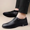 Casual Shoes 2024 Spring Genuine Leather For Men Lace Up Oxfords Gentleman's Stylish Wedding Office Business