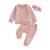 Clothing Sets Toddler Baby Girl 3 Piece Matching Set Floral Clothes Daisy Long Sleeve Sweatshirt Pants With Bowknot Outfit