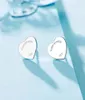 100 NYA 925 Sterling Silver T Gold Heart Earring Women Rose Stud Par Original Blue Box 10mm Thick Piercing Love Designer Jewel6138519