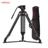 Monopodes Miliboo MTT609A Tripode professionnel en alliage en aluminium Photographie Tripod 3 sections avec Panorama Fluid Hydraulic Bowl Head