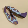 Casual schoenen 2024 puntig ballet ondiepe luipaard dames gebreide comfortabele platte vrouw loafers zapatos
