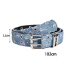 Ceintures doubles œillets ceinture femmes décoratives dames de prongle boucle tendance à deux trous de large pour les chemises jeans robes club de cosplay