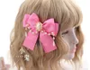 Partyversorgungen süße Lolita Pearl Kette Kawaii Bowknot Hair Pin Kopfwege Cosplay Frauen Accessoires Seitenclip B500