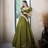 Partykleider Vestidos de Formatura Prom Färbung Einfaches grüne grüne Kurzarm Schatz bodenlange Abend formelles Kleid Korsett