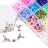 Bracelets 25004280PCS 6mm Flat Round Polymer Kit Clay Beads For Jewelry Making Bracelets Necklace Earrings DIY Set Pendant Beads + Tools