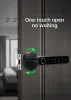 Bloquear preto Tuya Smart App Bluetooth Biometrics Biometrics Finger Imprint Lock de porta inteligente para porta de metal de madeira interna