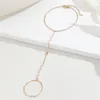 Linkarmbanden Qiming Imitatie Pearl verbonden vingerringarmband voor vrouwen Koreaanse bruiloftsjuwelen