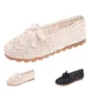 Casual schoenen Women Soft Sole Summer Flat Lace Mesh Bow Women's Hollow Out Air Loafers Dames Solid Color Sandals