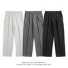 Calça masculina traje preto harém cinza mass drenagem larga perna larga coreana solta cargo casual calça formal 5xl