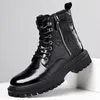 Stiefel Waerta Punk Style Leder Motorrad High Top Herren lässige Schuhe vielseitige Klassiker Männlicher Knöchel warme Winterschuhschuhe