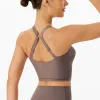 BHs Solid Color Women Fitness BH atmungsaktiven Sporttanktops Verstellbare Schultergurte Zwei Möglichkeiten, Unterwäsche mit Brustpolster zu tragen