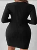 衣料品のニットウェアを販売する女性のパーカースリムフィットセクシーな長袖ドレススタイルフリース