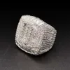 925 argent blanc plaqué VVS Moisanite Diamant Hip-hop Ice Out Ring Fashion Moisanite Ring Jewelry Gift