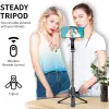 Monopods Ny mobil handhållen gimbal trådlös Bluetooth -telefonstabilisator med fyllningsljus selfie stick stativ gimbal stabilisator smartphone