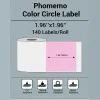 Papier 140pcs Autocollant rond 50x50 mm Phomemo Pure Color Series Thermal Label Sticker Paper School Stationery pour M110 M220 M200