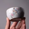 Tumblers Jingdezhen 세라믹 kiln 교환 유약 꽃 새 새 컵 순수한 매뉴얼 커스텀 마스터 싱글