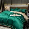Bedding Sets Simple Plain Color 160 Long Staple Cotton Four-piece Set Quilt European Suitable For Spring And Autumn