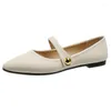 Sapatos casuais 2024 Bombas femininas moda de ponta pontiaguda Mary Jane Office Office Lady Leady Fin Soft Flats Mulheres