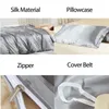 100% pure satin silk bedding set Home Textile King size bed set bed clothes duvet cover flat sheet pillowcases Wholesale 240418