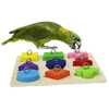 Other Bird Supplies Toys Colorful Wooden Block Puzzles Parrot Intelligence Training Toy Pet Educational